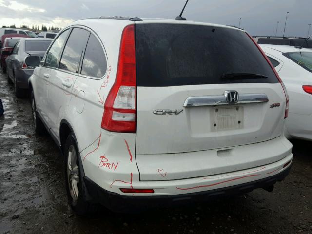 5J6RE4H72AL055545 - 2010 HONDA CR-V EXL WHITE photo 3