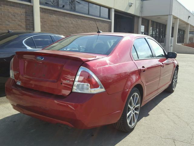 3FAHP07Z19R127569 - 2009 FORD FUSION SE RED photo 4