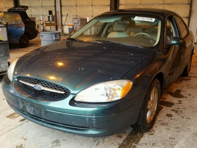 1FAFP56S1YG104159 - 2000 FORD TAURUS SEL GREEN photo 2