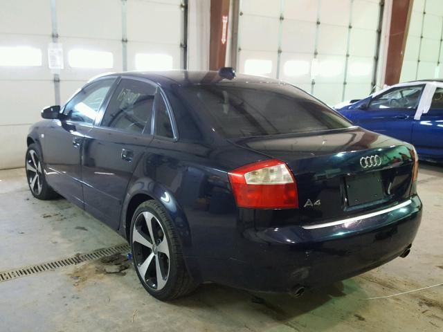 WAULC68E24A208854 - 2004 AUDI A4 1.8T QU BLUE photo 3