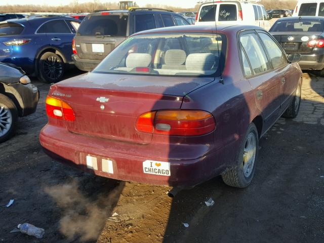 1Y1SK5481WZ434931 - 1998 CHEVROLET GEO PRIZM MAROON photo 4