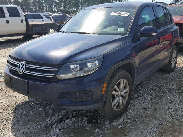 WVGAV7AXXCW582700 - 2012 VOLKSWAGEN TIGUAN S BLUE photo 2