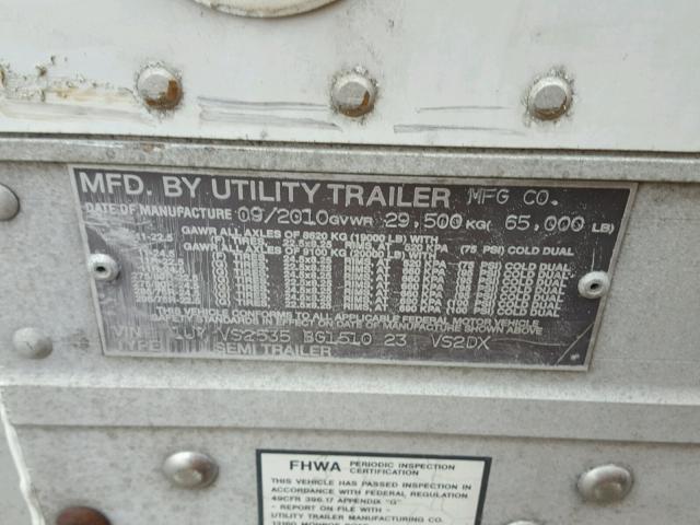 1UYVS2535BG151023 - 2011 UTILITY TRAILER WHITE photo 10