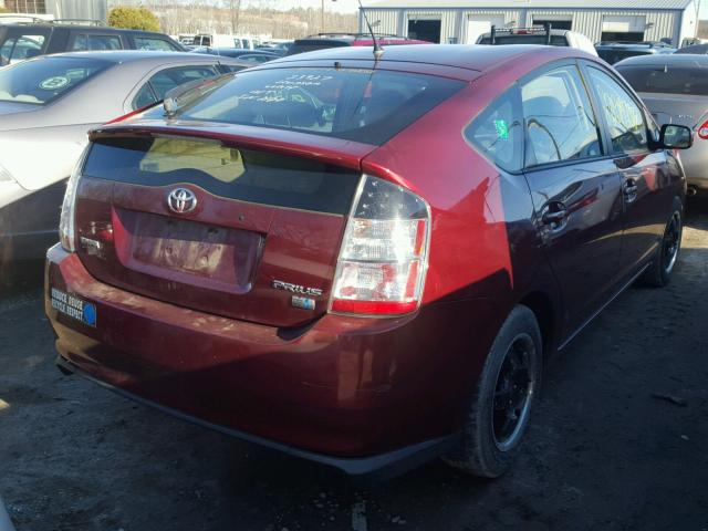 JTDKB20U757007494 - 2005 TOYOTA PRIUS BURGUNDY photo 4