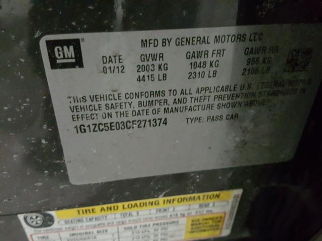 1G1ZC5E03CF271374 - 2012 CHEVROLET MALIBU 1LT 灰色 照片 10