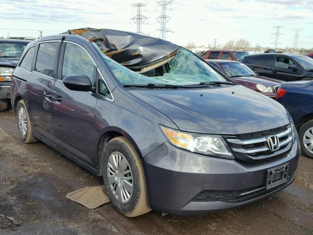 5FNRL5H21EB138219 - 2014 HONDA ODYSSEY LX GRAY photo 1