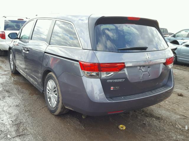 5FNRL5H21EB138219 - 2014 HONDA ODYSSEY LX GRAY photo 3