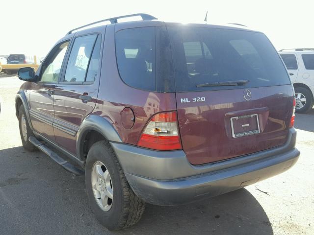 4JGAB54E0WA006283 - 1998 MERCEDES-BENZ ML 320 MAROON photo 3