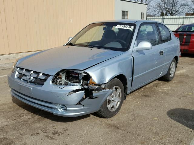 KMHCG35C34U296526 - 2004 HYUNDAI ACCENT GL BLUE photo 2