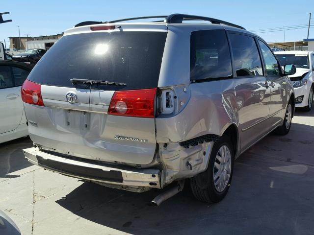 5TDZK23C77S085347 - 2007 TOYOTA SIENNA CE SILVER photo 4