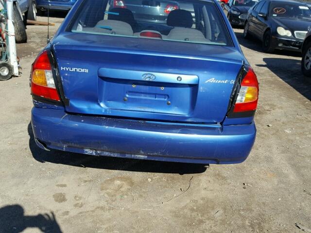 KMHCG45C12U319174 - 2002 HYUNDAI ACCENT GL BLUE photo 9