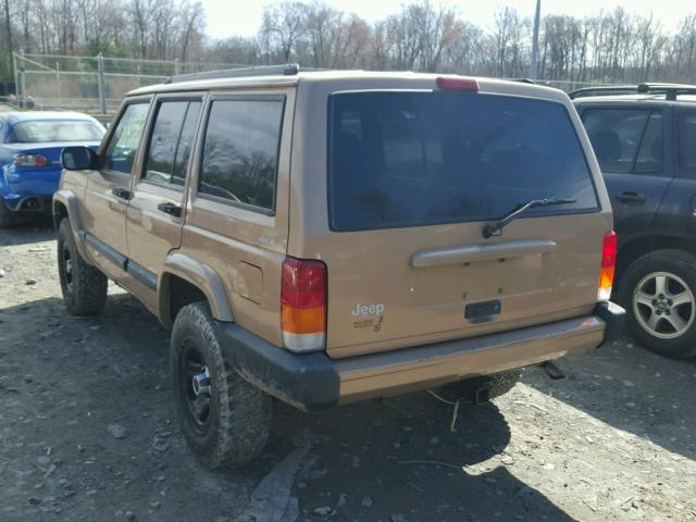 1J4FF68S8XL625444 - 1999 JEEP CHEROKEE S GOLD photo 3