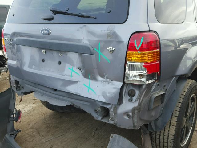 1FMCU03107KA26310 - 2007 FORD ESCAPE XLT GRAY photo 9