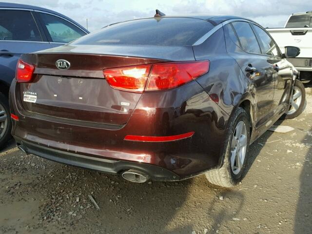 5XXGM4A7XFG398959 - 2015 KIA OPTIMA LX BURGUNDY photo 4