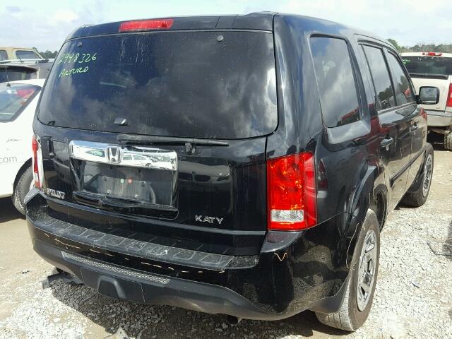 5FNYF3H26DB027056 - 2013 HONDA PILOT LX BLACK photo 4