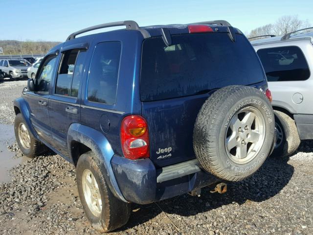 1J4GL58K42W286518 - 2002 JEEP LIBERTY LI BLUE photo 3