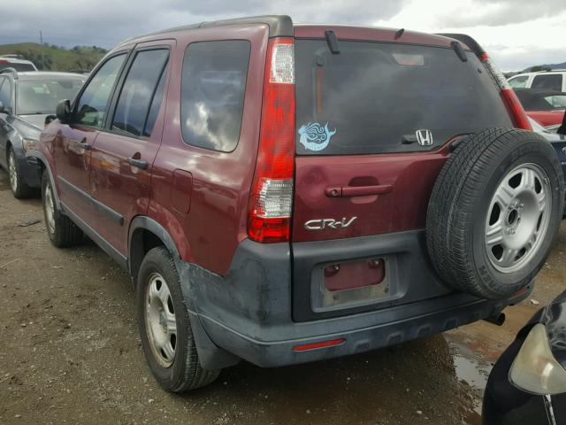 JHLRD68555C003967 - 2005 HONDA CR-V LX RED photo 3