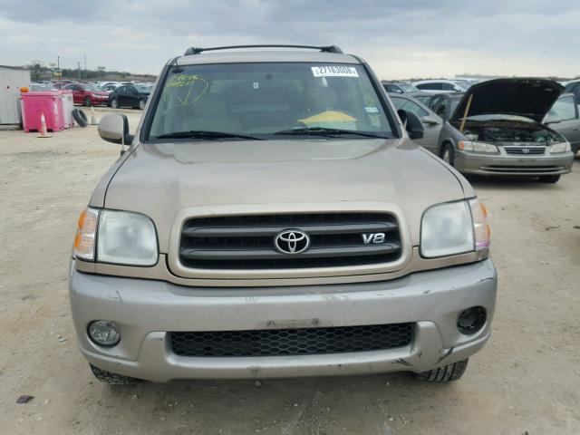 5TDZT34A53S187210 - 2003 TOYOTA SEQUOIA SR GOLD photo 9