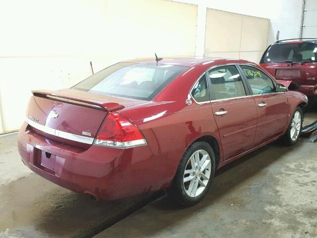 2G1WU583781246269 - 2008 CHEVROLET IMPALA LTZ RED photo 4