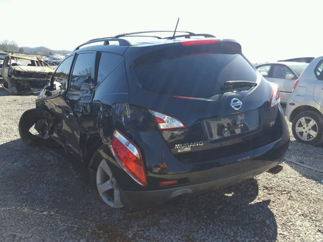 JN8AZ1MUXCW111965 - 2012 NISSAN MURANO S BLACK photo 3