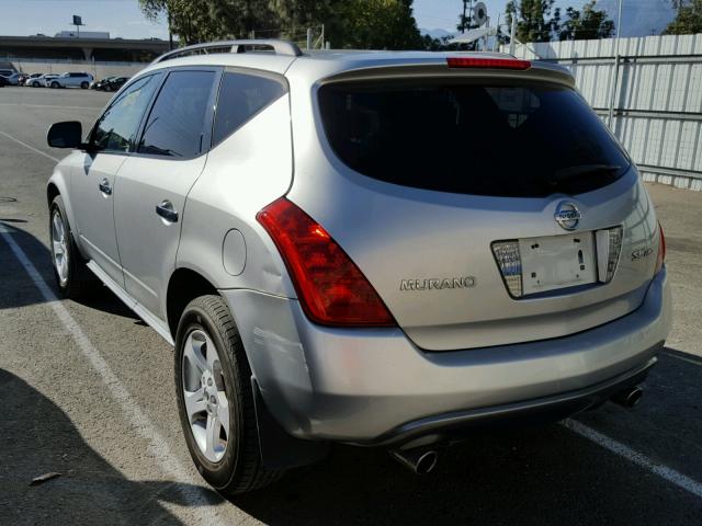 JN8AZ08W65W433253 - 2005 NISSAN MURANO SL SILVER photo 3