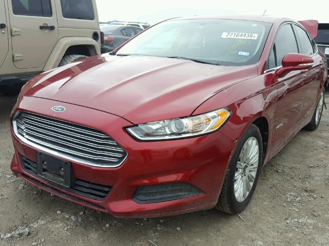 3FA6P0LU4DR323371 - 2013 FORD FUSION SE RED photo 2