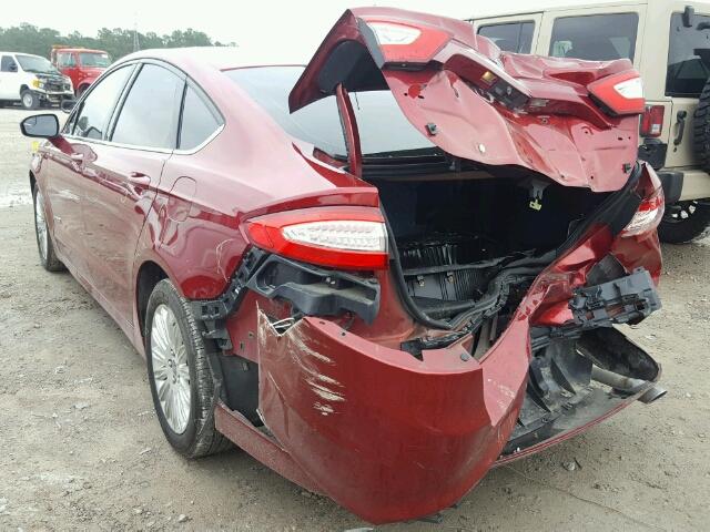 3FA6P0LU4DR323371 - 2013 FORD FUSION SE RED photo 3