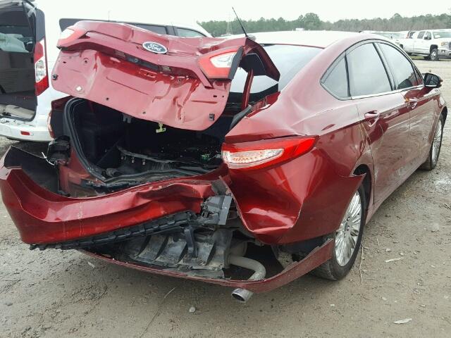 3FA6P0LU4DR323371 - 2013 FORD FUSION SE RED photo 4