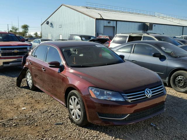 1VWAP7A39DC048258 - 2013 VOLKSWAGEN PASSAT S MAROON photo 1