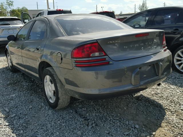 1B3EL46R95N601929 - 2005 DODGE STRATUS SX CHARCOAL photo 3