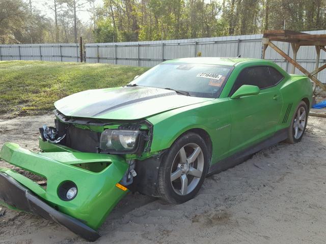 2G1FB1EVXA9202987 - 2010 CHEVROLET CAMARO LT GREEN photo 2