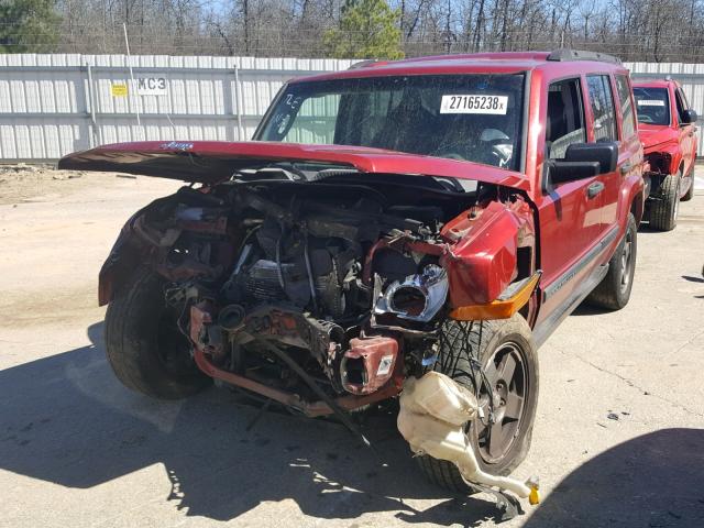 1J8HH48N76C226328 - 2006 JEEP COMMANDER RED photo 2