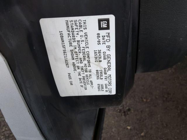 1G8AN15F56Z116267 - 2006 SATURN ION LEVEL 银色 照片 10