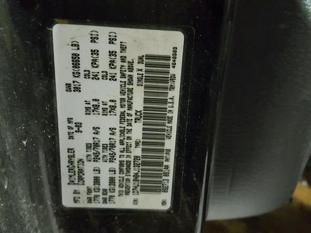 1D7HU18N84J132720 - 2004 DODGE RAM 1500 S BLACK photo 10