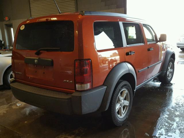 1D8GU28K07W713140 - 2007 DODGE NITRO SXT ORANGE photo 4