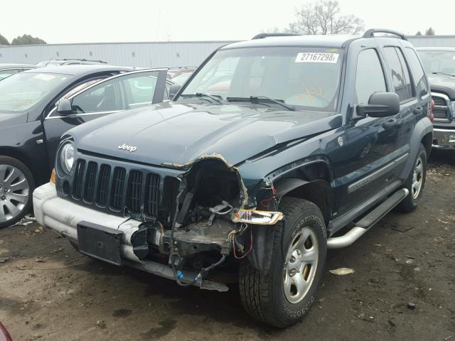 1J4GL48K25W599811 - 2005 JEEP LIBERTY SP GREEN photo 2