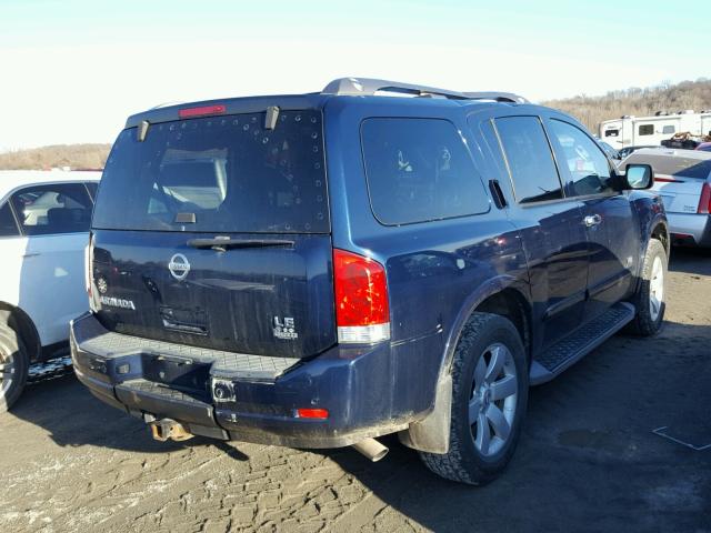 5N1BA08C18N602565 - 2008 NISSAN ARMADA SE BLUE photo 4