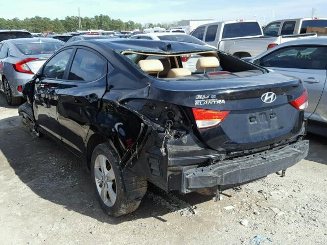 KMHDH4AE9DU499354 - 2013 HYUNDAI ELANTRA GL BLACK photo 3