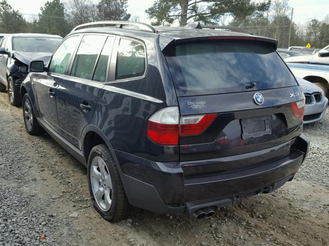 WBXPC93467WF25683 - 2007 BMW X3 3.0SI GRAY photo 3