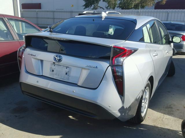 JTDKBRFU4H3043090 - 2017 TOYOTA PRIUS SILVER photo 4