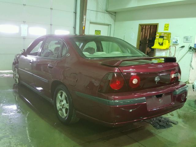 2G1WF52E759351217 - 2005 CHEVROLET IMPALA RED photo 3