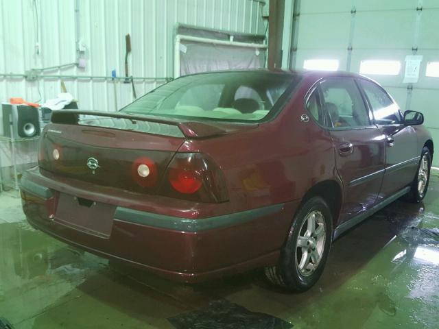 2G1WF52E759351217 - 2005 CHEVROLET IMPALA RED photo 4