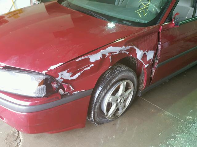 2G1WF52E759351217 - 2005 CHEVROLET IMPALA RED photo 9