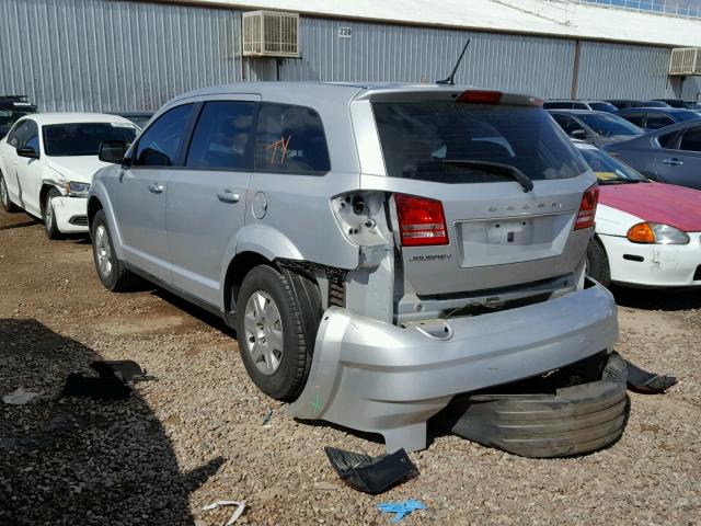 3C4PDCAB9CT390883 - 2012 DODGE JOURNEY SE SILVER photo 3