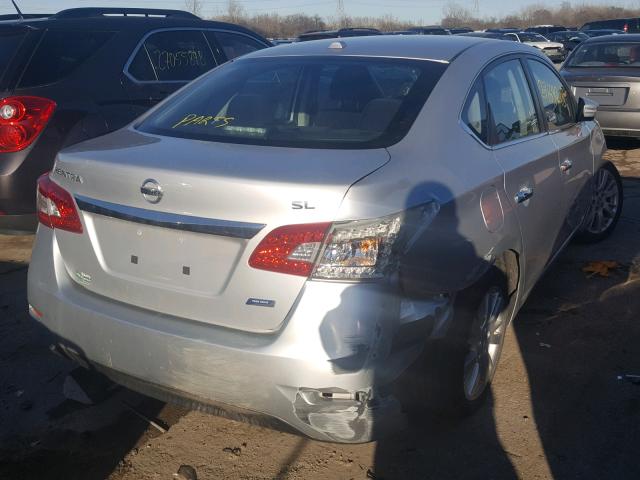 3N1AB7AP3DL631016 - 2013 NISSAN SENTRA S SILVER photo 4