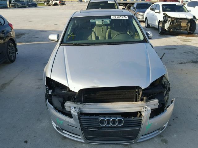 WAUAF78E57A149128 - 2007 AUDI A4 2 SILVER photo 9