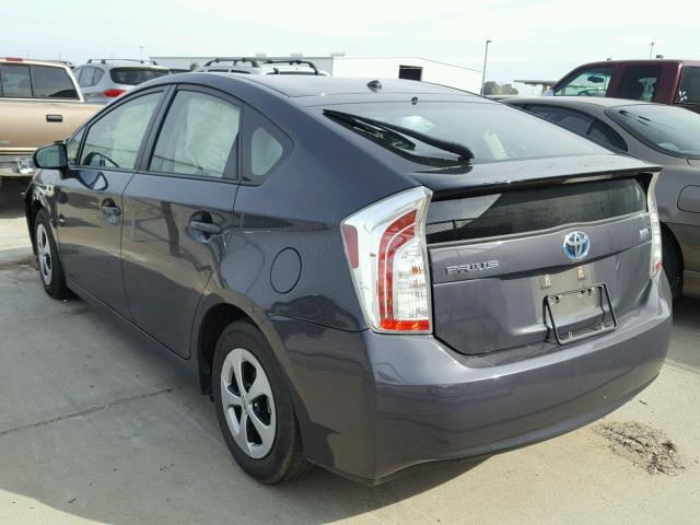 JTDKN3DU7D5550569 - 2013 TOYOTA PRIUS CHARCOAL photo 3