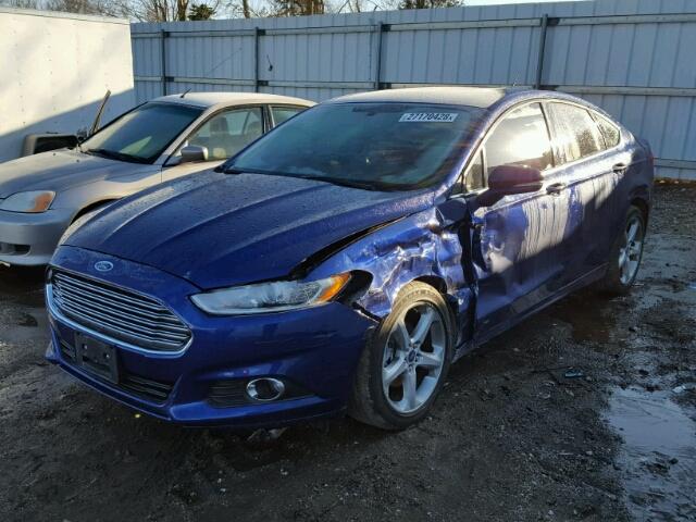 3FA6P0H79DR340055 - 2013 FORD FUSION SE BLUE photo 2