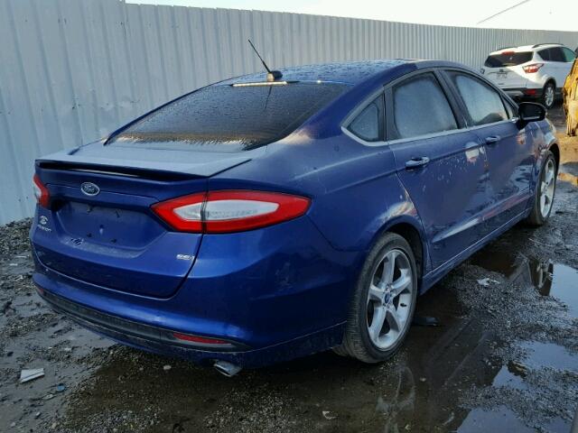 3FA6P0H79DR340055 - 2013 FORD FUSION SE BLUE photo 4