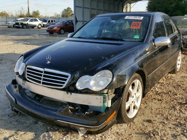 WDBRF52H97F854481 - 2007 MERCEDES-BENZ C 230 BLACK photo 2